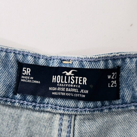 NWT Hollister High Rise Barrel Jeans Size 27 Light Wash Y2K - Picture 3 of 7